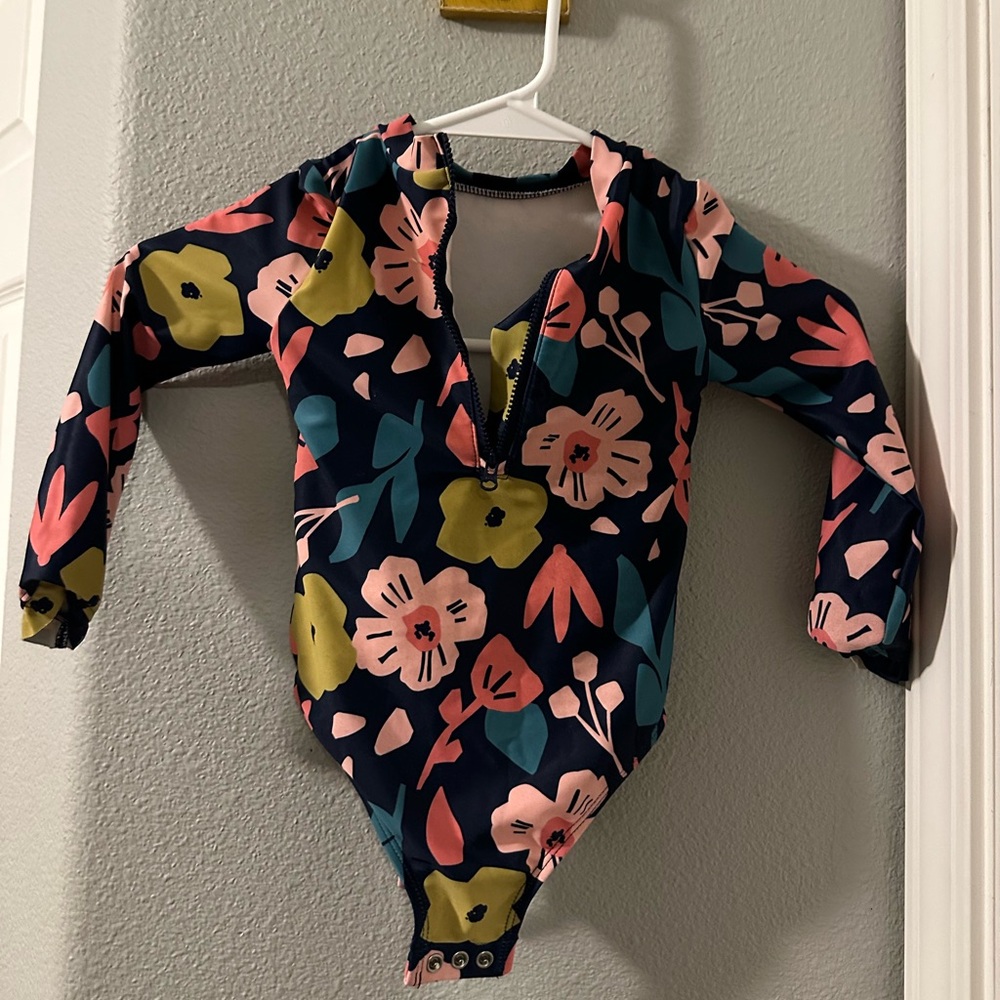 Carter's Floral Kids Swim One Piece - girl’s Floral zip up